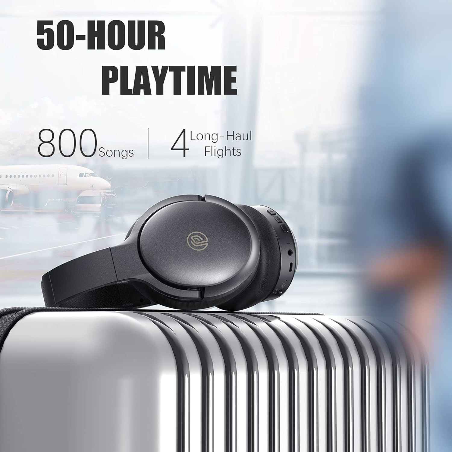 Active Noise Cancelling Headphones, 100H Playtime Headphones Wireless Bluetooth - Image 3
