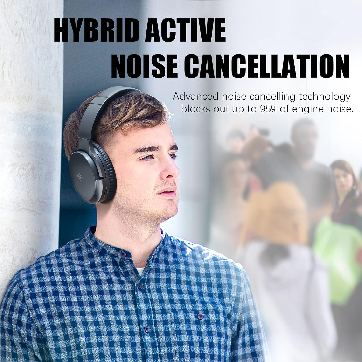 Active Noise Cancelling Headphones, 100H Playtime Headphones Wireless Bluetooth - Image 5