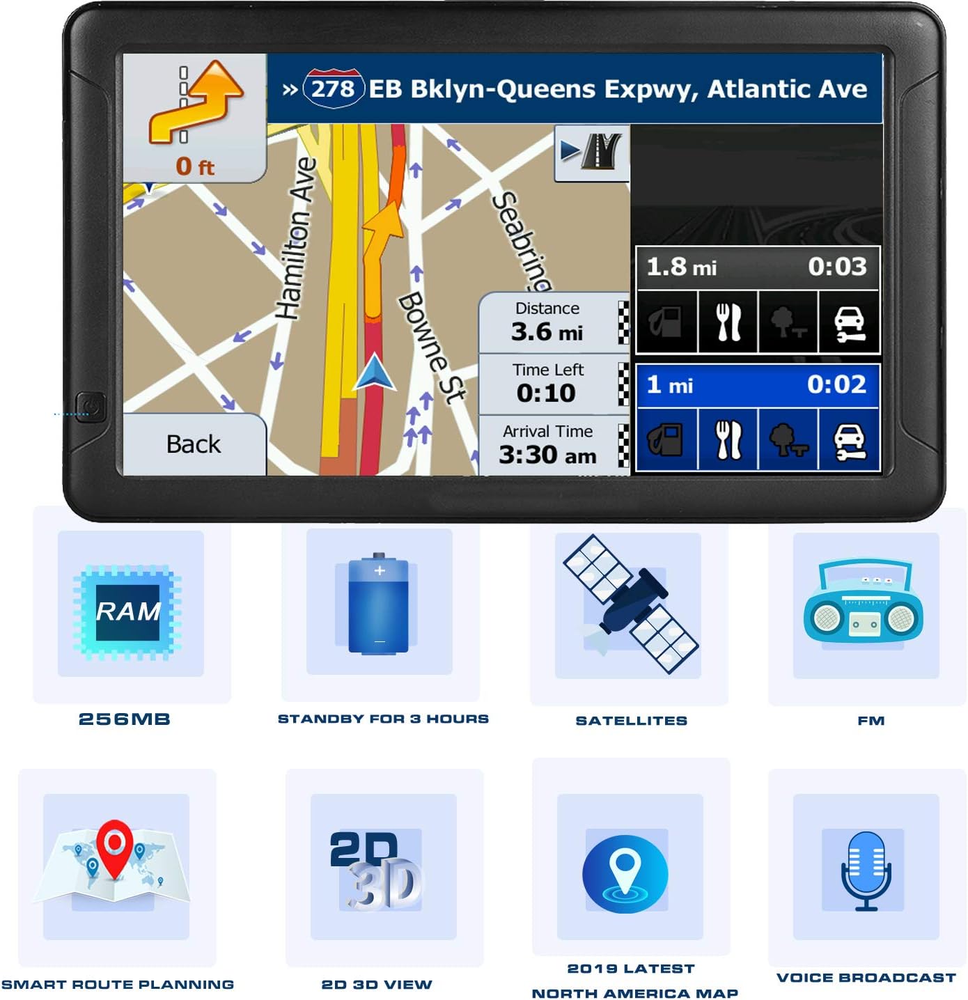 GPS Navigation for Car (9 Inch) Slimline Touch Screen Real Voice Direction - Image 3