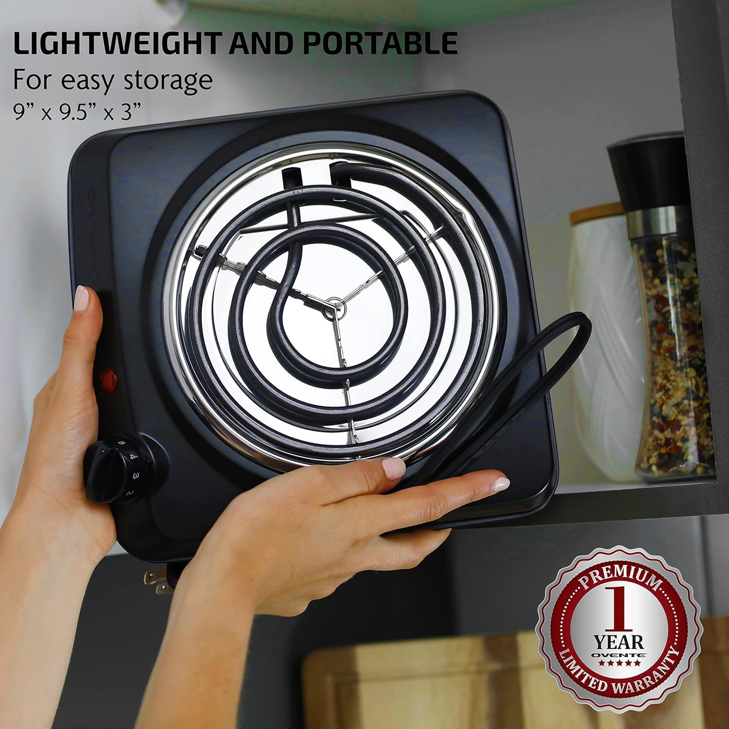 OVENTE Electric Countertop Single Burnerx - Image 3