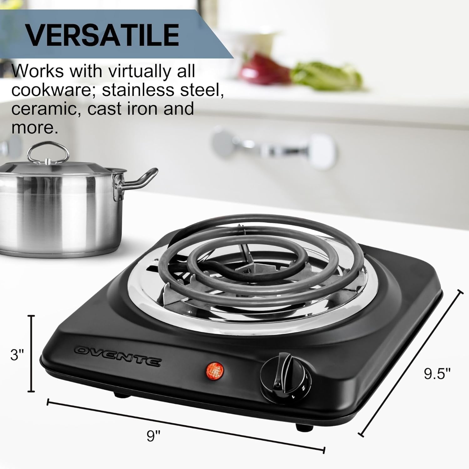 OVENTE Electric Countertop Single Burnerx - Image 5